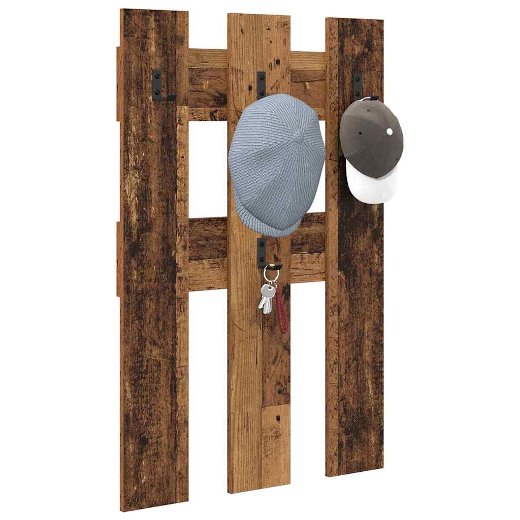 Wall-Mounted Coat Rack Old Wood 65 x 3 x 100 cm Engineered wood