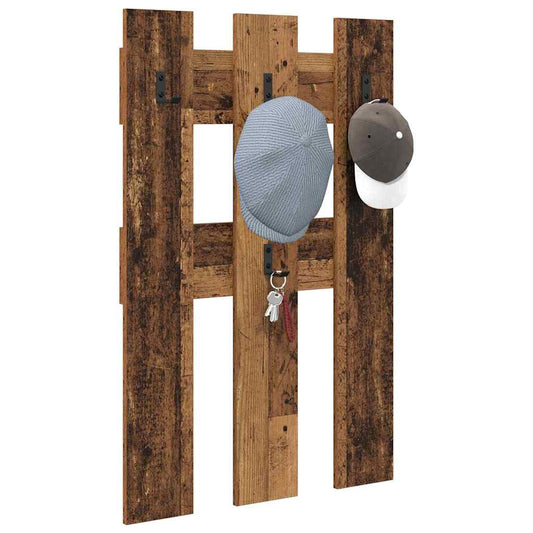Wall-Mounted Coat Rack Old Wood 65 x 3 x 100 cm Engineered wood