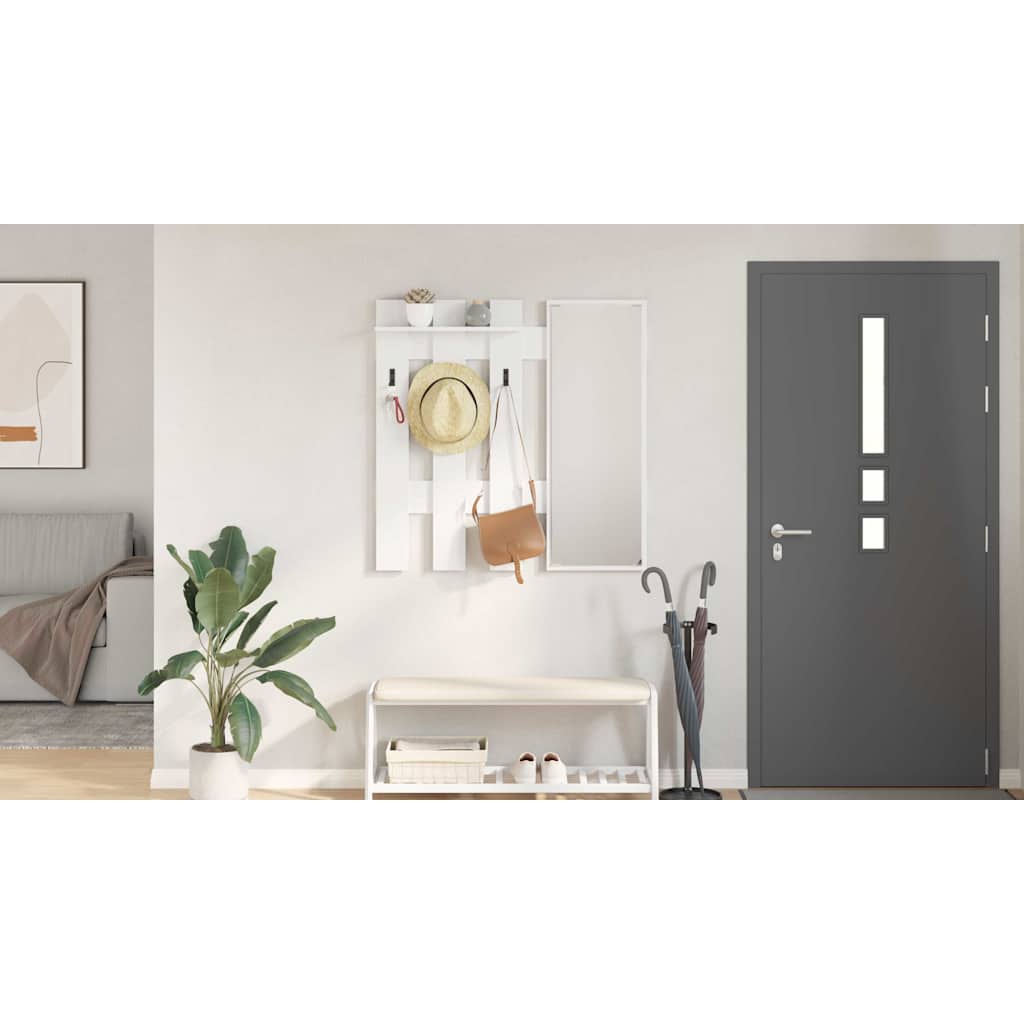 Wall-Mounted Coat Rack White 100 x 10 x 100 cm Engineered wood