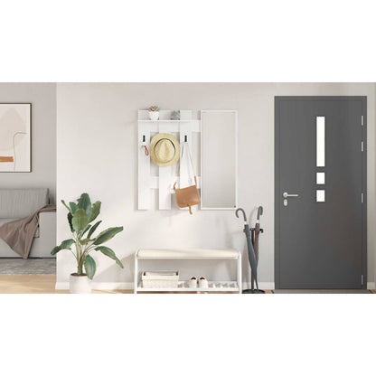 Wall-Mounted Coat Rack White 100 x 10 x 100 cm Engineered wood