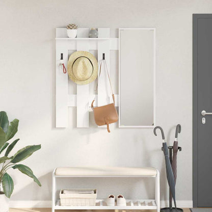 Wall-Mounted Coat Rack White 100 x 10 x 100 cm Engineered wood