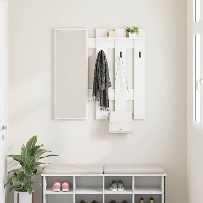 Wall-Mounted Coat Rack White 100 x 10 x 100 cm Engineered wood