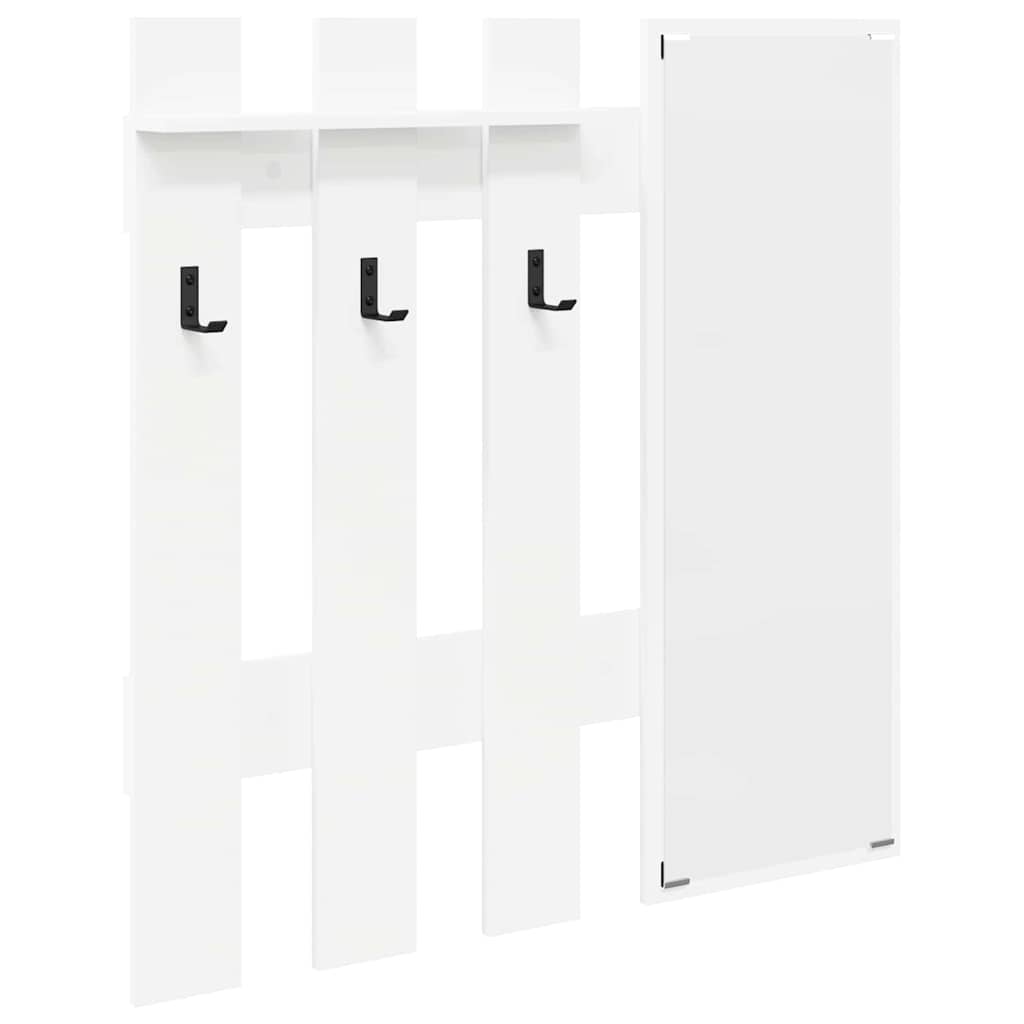 Wall-Mounted Coat Rack White 100 x 10 x 100 cm Engineered wood