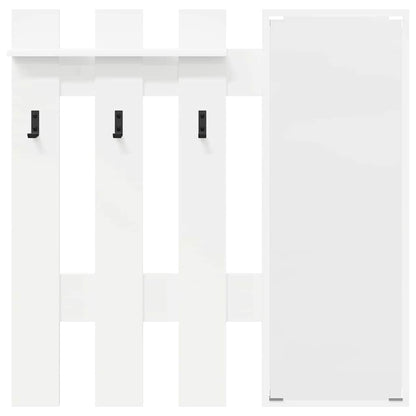 Wall-Mounted Coat Rack White 100 x 10 x 100 cm Engineered wood