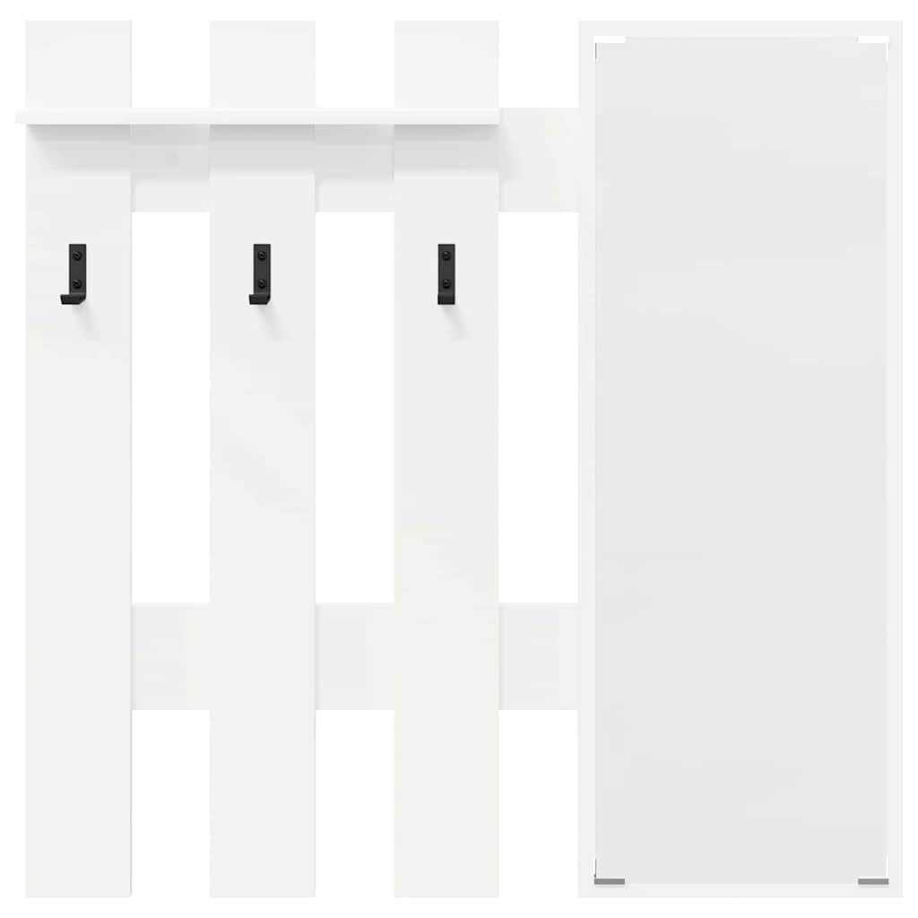 Wall-Mounted Coat Rack White 100 x 10 x 100 cm Engineered wood