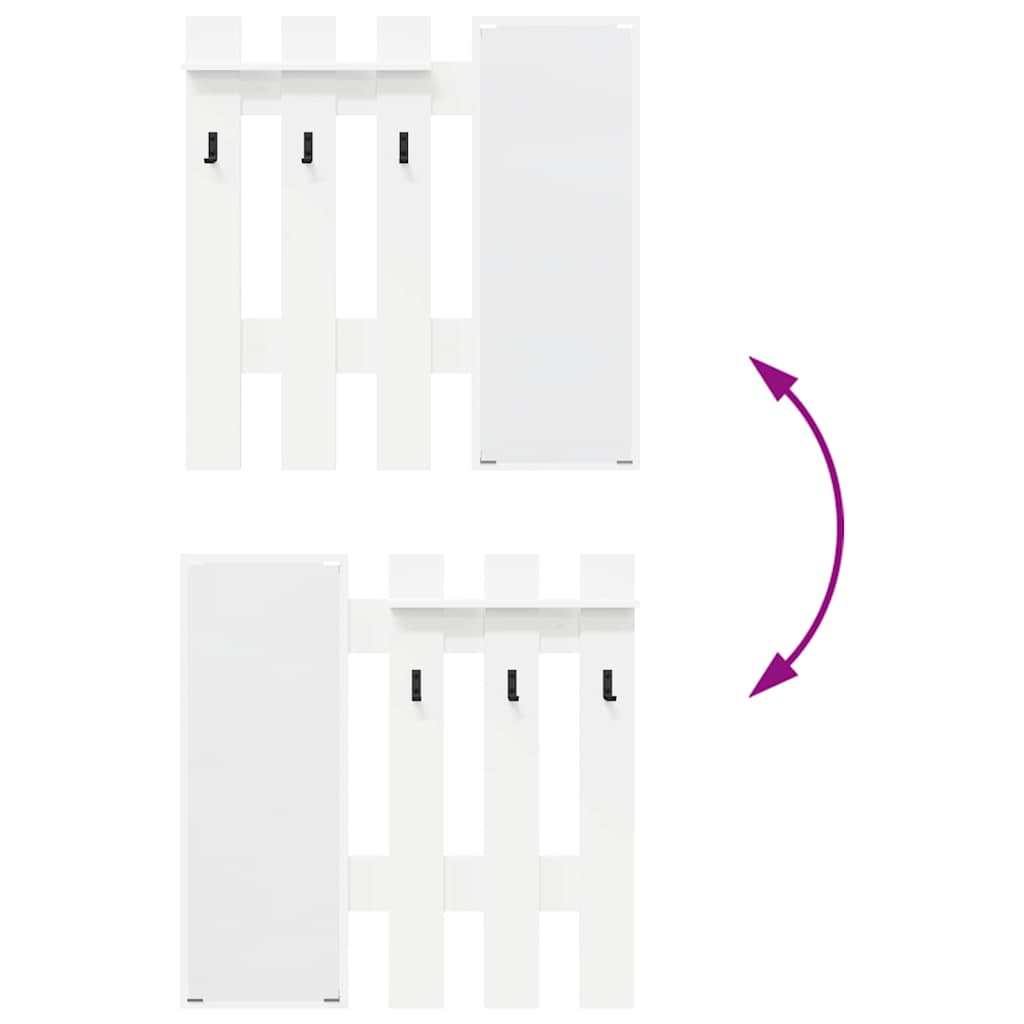 Wall-Mounted Coat Rack White 100 x 10 x 100 cm Engineered wood