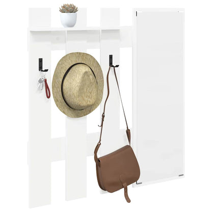 Wall-Mounted Coat Rack White 100 x 10 x 100 cm Engineered wood