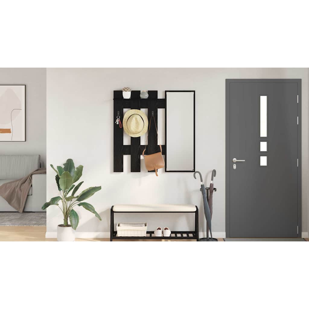 Wall-Mounted Coat Rack Wall-mounted Black Oak 100 x 10 x 100 cm