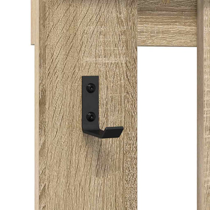 Wall-Mounted Coat Rack with Mirror Sonoma Oak 100 x 10 x 100 cm
