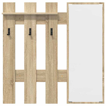Wall-Mounted Coat Rack with Mirror Sonoma Oak 100 x 10 x 100 cm