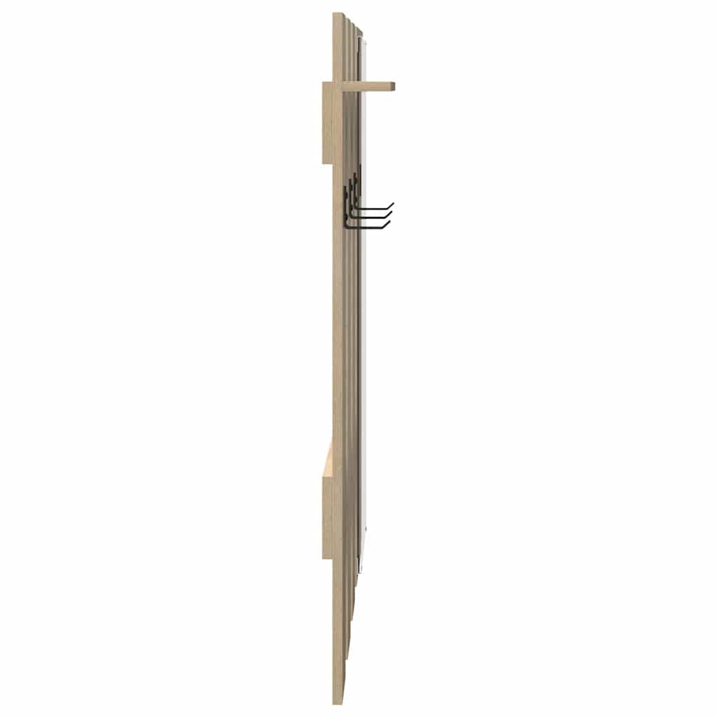Wall-Mounted Coat Rack with Mirror Sonoma Oak 100 x 10 x 100 cm
