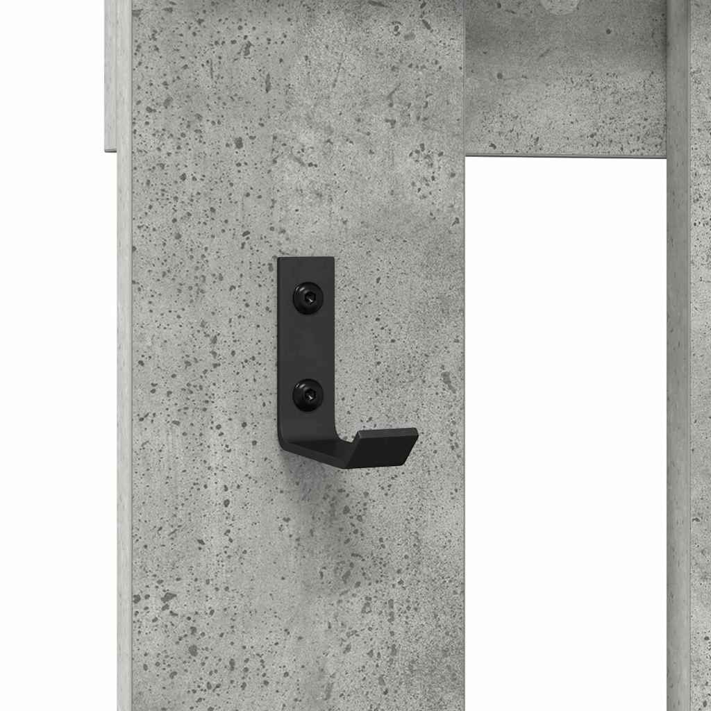 Wall-Mounted Coat Rack Concrete Grey 100 x 10 x 100 cm