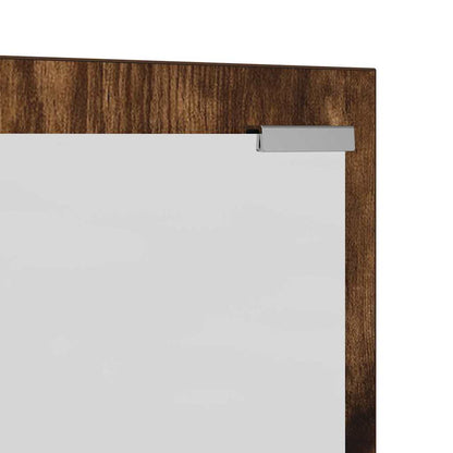 Wall-Mounted Coat Rack with Mirror Smoked Oak 100 x 10 x 100 cm