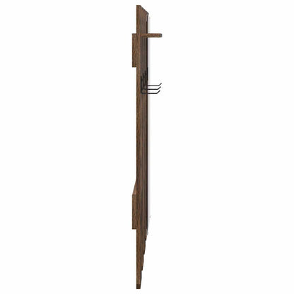 Wall-Mounted Coat Rack with Mirror Smoked Oak 100 x 10 x 100 cm