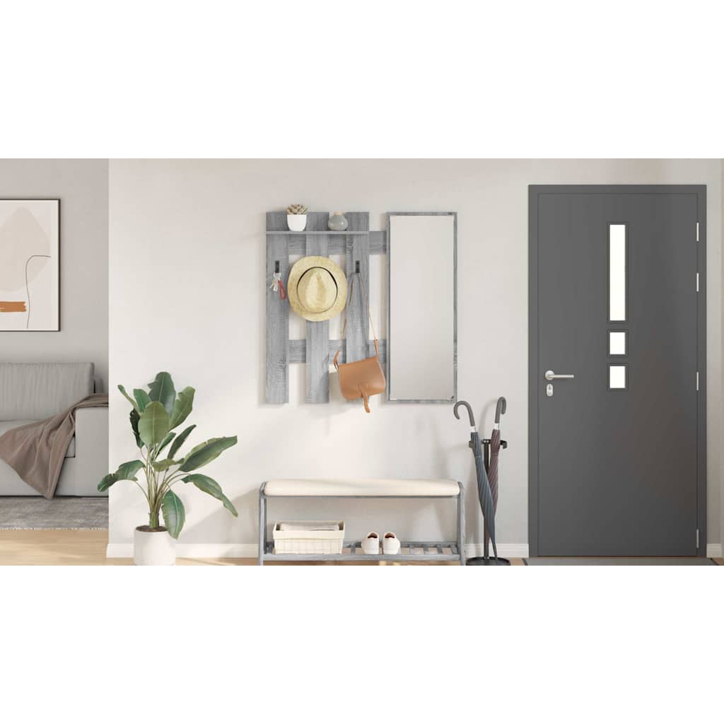 Wall-Mounted Coat Rack Grey Sonoma 100 x 10 x 100 cm