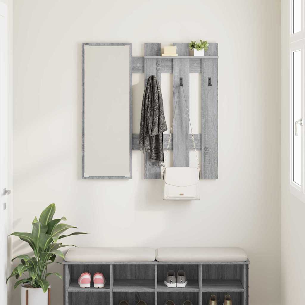 Wall-Mounted Coat Rack Grey Sonoma 100 x 10 x 100 cm