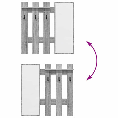 Wall-Mounted Coat Rack Grey Sonoma 100 x 10 x 100 cm