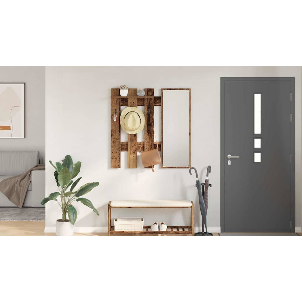 Wall-Mounted Coat Rack Wall-mounted Old Wood 100 x 10 x 100 cm