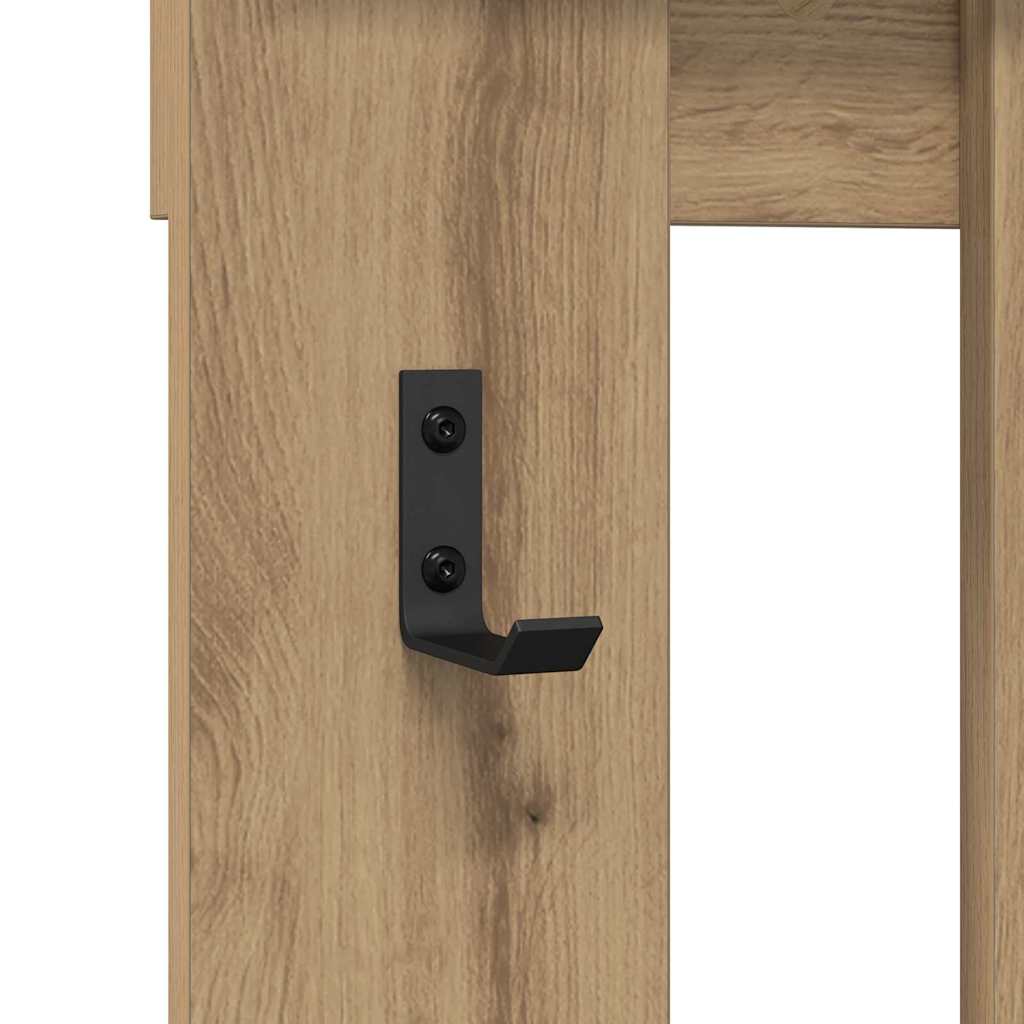 Wall-Mounted Coat Rack Artisan Oak 100 x 10 x 100 cm