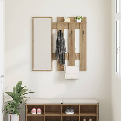 Wall-Mounted Coat Rack Artisan Oak 100 x 10 x 100 cm