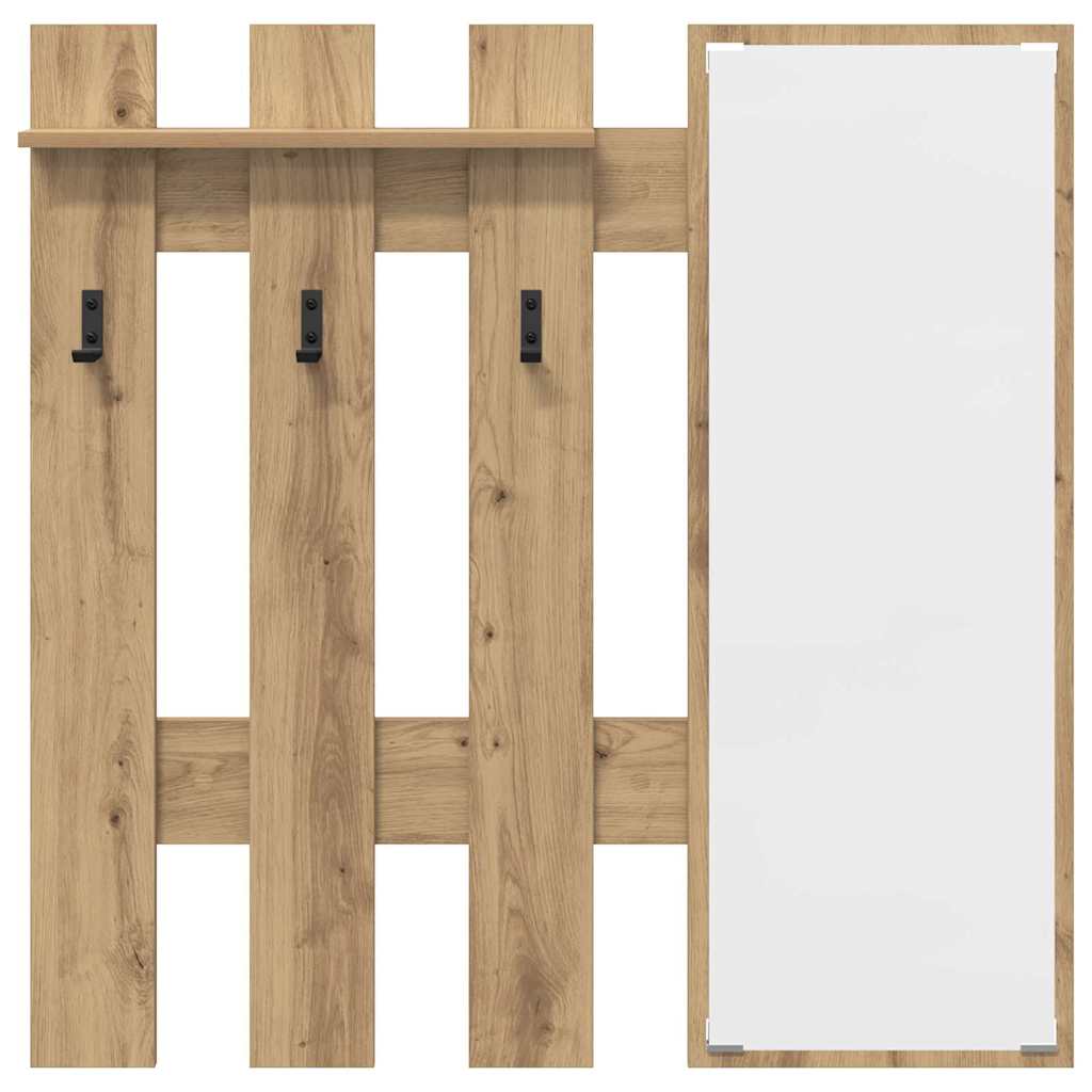 Wall-Mounted Coat Rack Artisan Oak 100 x 10 x 100 cm