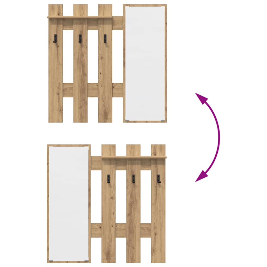 Wall-Mounted Coat Rack Artisan Oak 100 x 10 x 100 cm