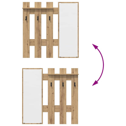 Wall-Mounted Coat Rack Artisan Oak 100 x 10 x 100 cm