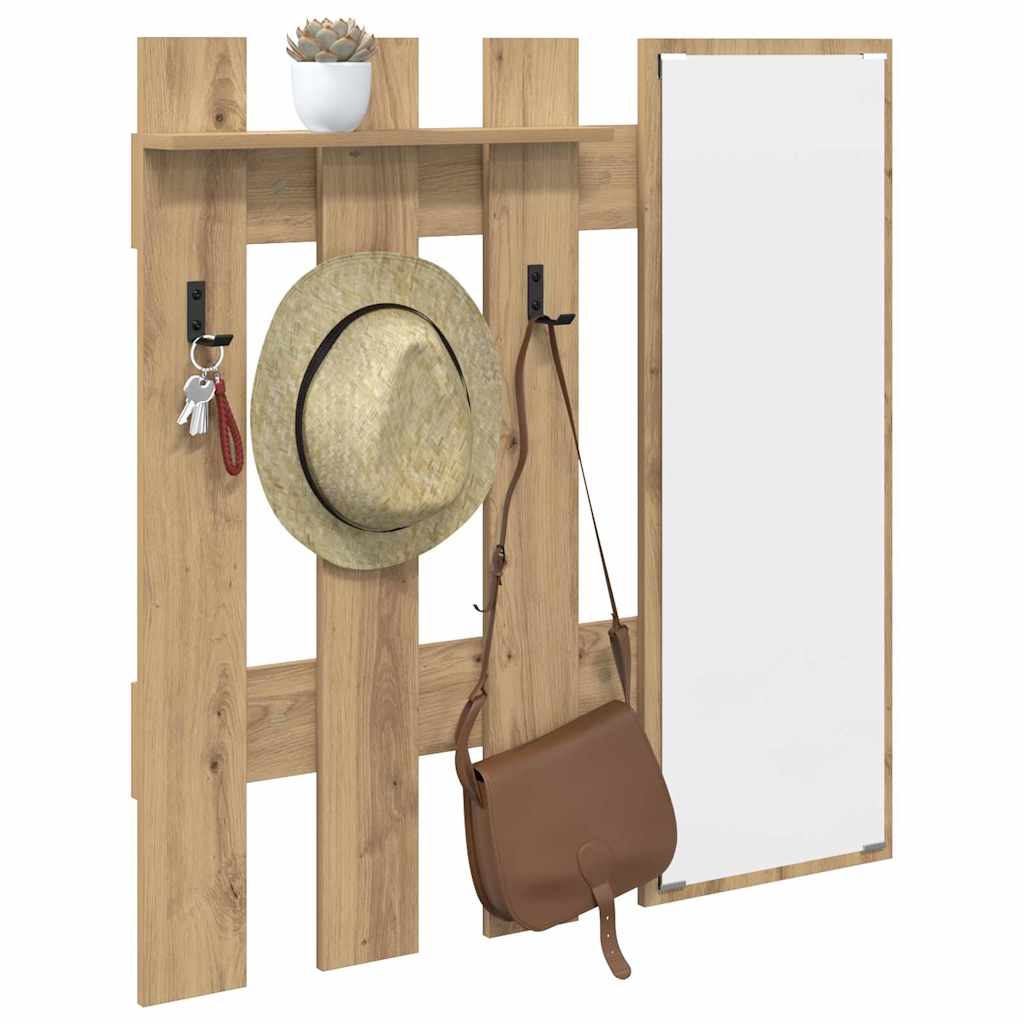 Wall-Mounted Coat Rack Artisan Oak 100 x 10 x 100 cm