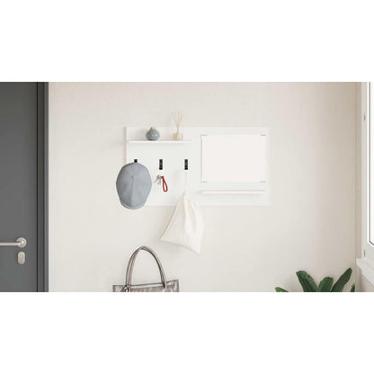 Wall-Mounted Coat Rack White 90 x 10 x 50 cm Engineered wood