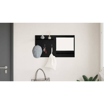 Wall-Mounted Coat Rack with Shelf Black Oak 90 x 10 x 50 cm