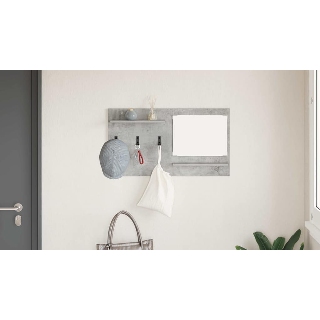 Wall-Mounted Coat Rack with Shelf Concrete Grey 90 x 10 x 50 cm
