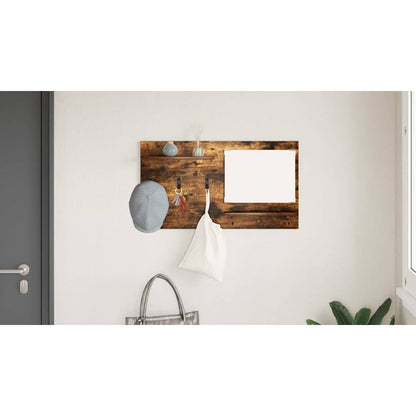 Wall-Mounted Coat Rack with Shelf Smoked Oak 90 x 10 x 50 cm