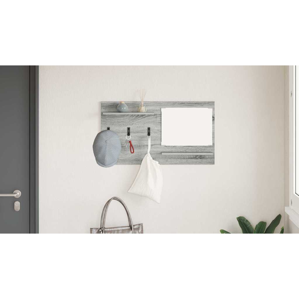 Wall-Mounted Coat Rack with Shelf Grey Sonoma 90 x 10 x 50 cm