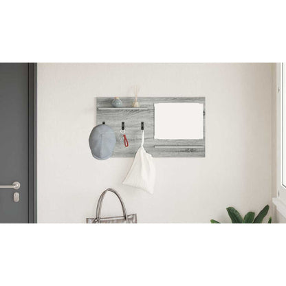 Wall-Mounted Coat Rack with Shelf Grey Sonoma 90 x 10 x 50 cm