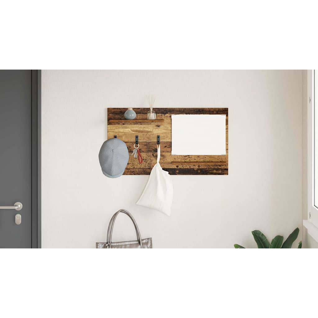 Wall-Mounted Coat Rack Old Wood 90 x 10 x 50 cm Engineered wood