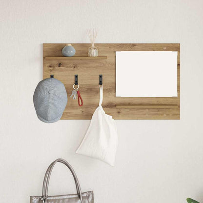 Wall-Mounted Coat Rack with Shelf Artisan Oak 90 x 10 x 50 cm