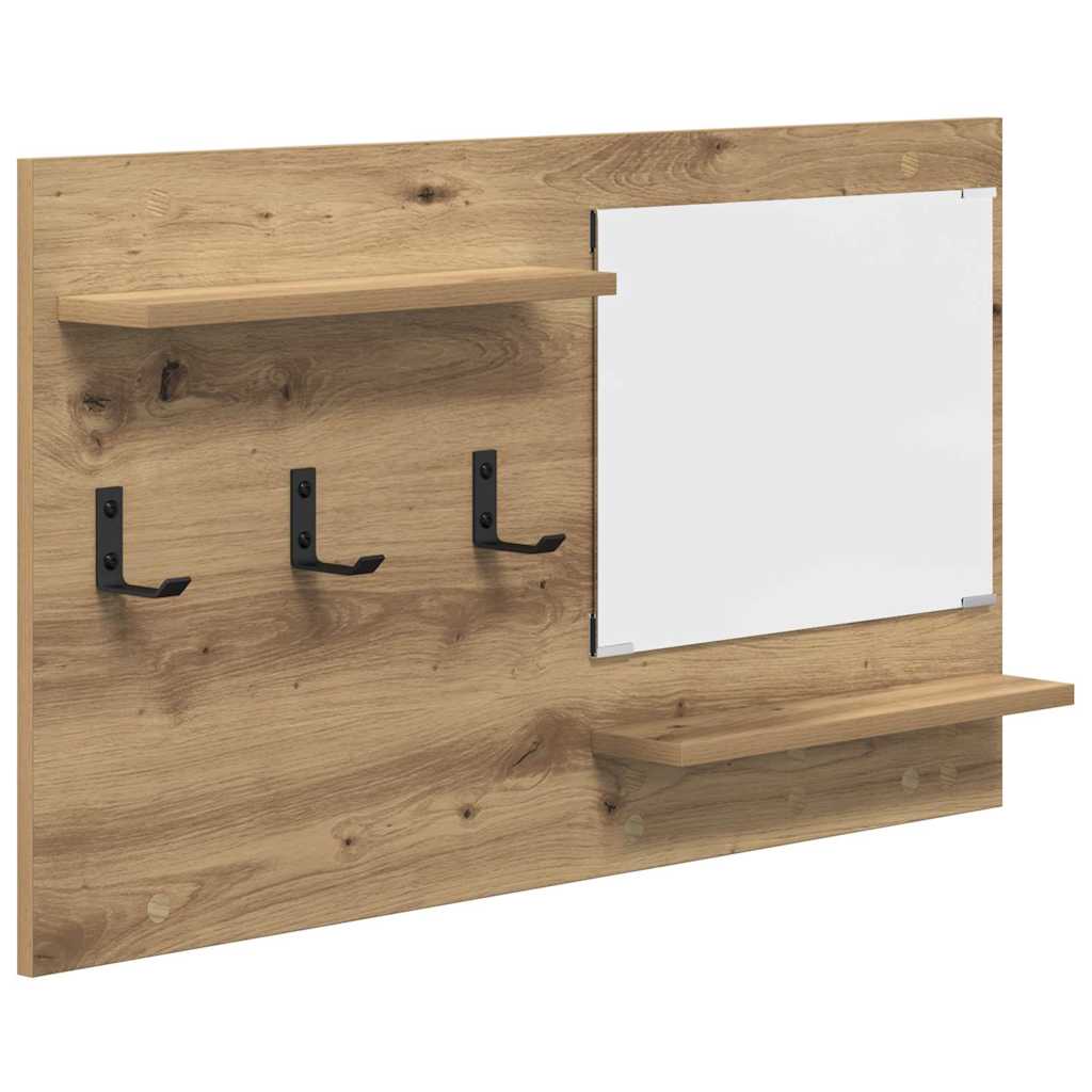 Wall-Mounted Coat Rack with Shelf Artisan Oak 90 x 10 x 50 cm