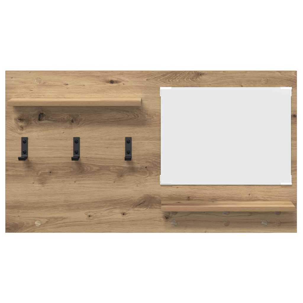 Wall-Mounted Coat Rack with Shelf Artisan Oak 90 x 10 x 50 cm