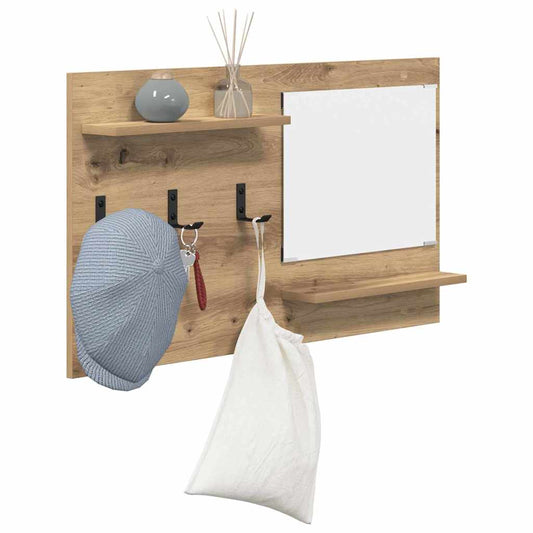 Wall-Mounted Coat Rack with Shelf Artisan Oak 90 x 10 x 50 cm