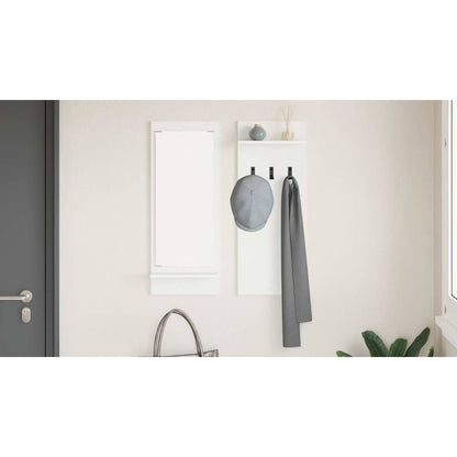 Wall-Mounted Coat Rack White 70 x 10 x 90 cm Engineered wood