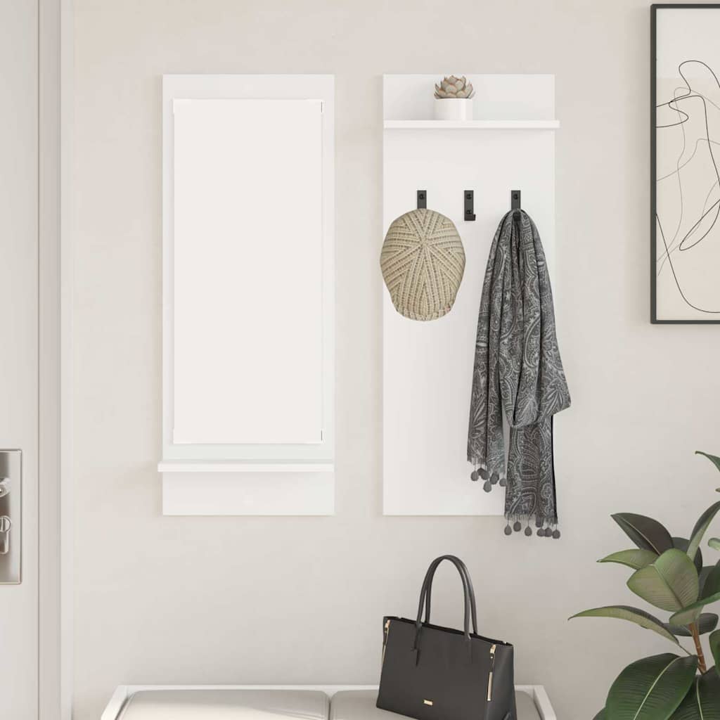 Wall-Mounted Coat Rack White 70 x 10 x 90 cm Engineered wood