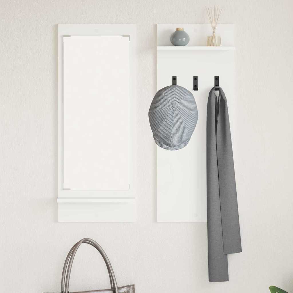 Wall-Mounted Coat Rack White 70 x 10 x 90 cm Engineered wood