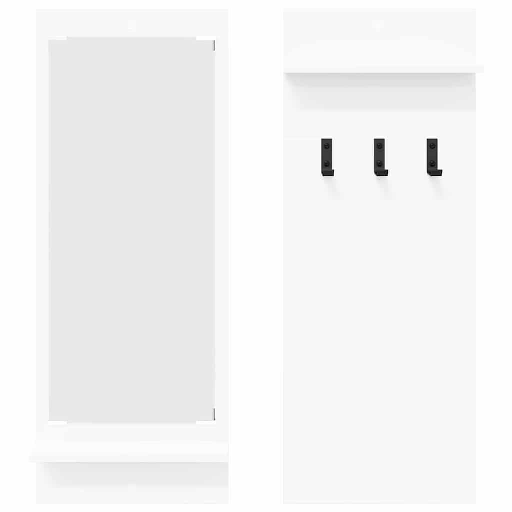Wall-Mounted Coat Rack White 70 x 10 x 90 cm Engineered wood