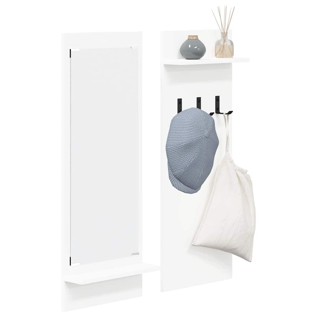 Wall-Mounted Coat Rack White 70 x 10 x 90 cm Engineered wood