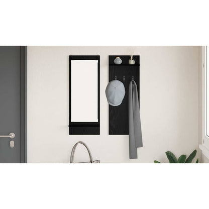 Wall-Mounted Coat Rack with Shelf Black Oak 70 x 10 x 90 cm