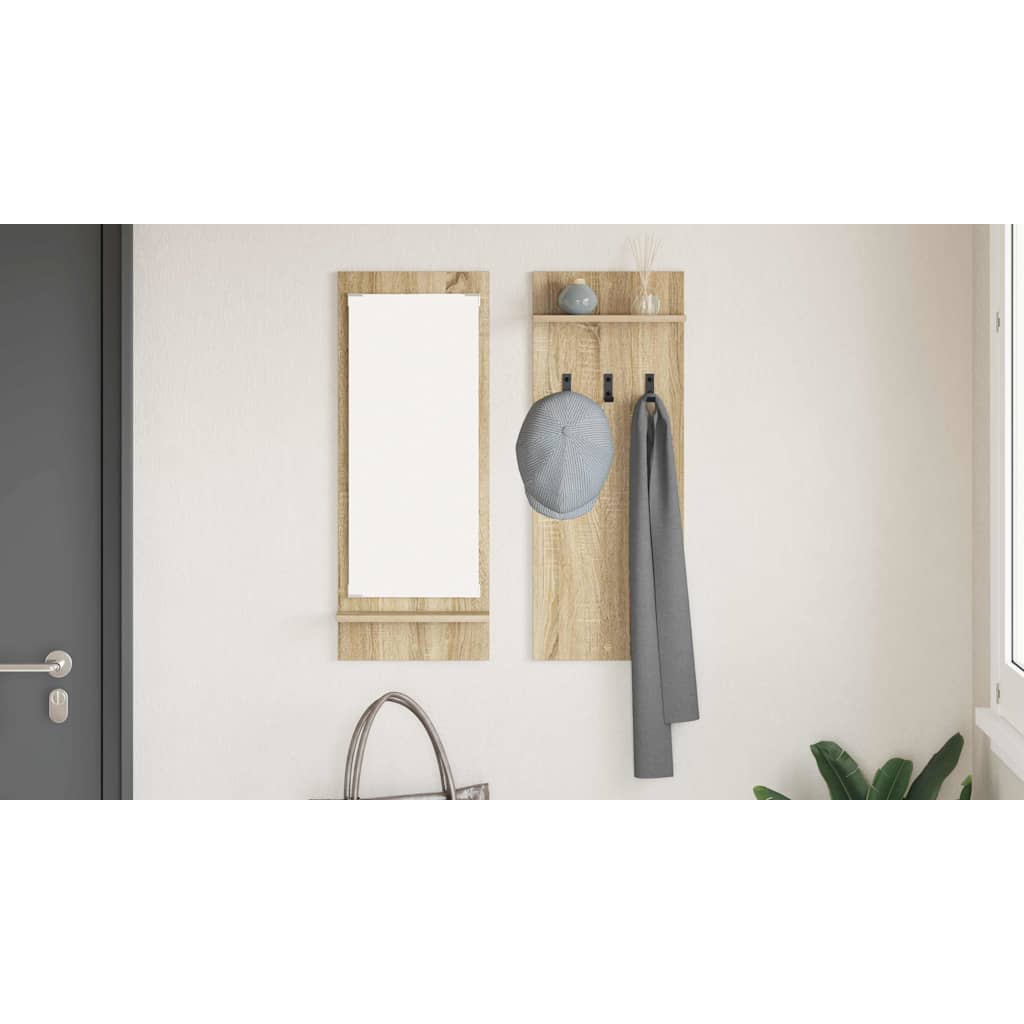 Wall-Mounted Coat Rack with Shelf Sonoma Oak 70 x 10 x 90 cm