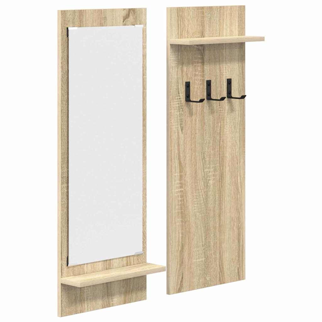 Wall-Mounted Coat Rack with Shelf Sonoma Oak 70 x 10 x 90 cm