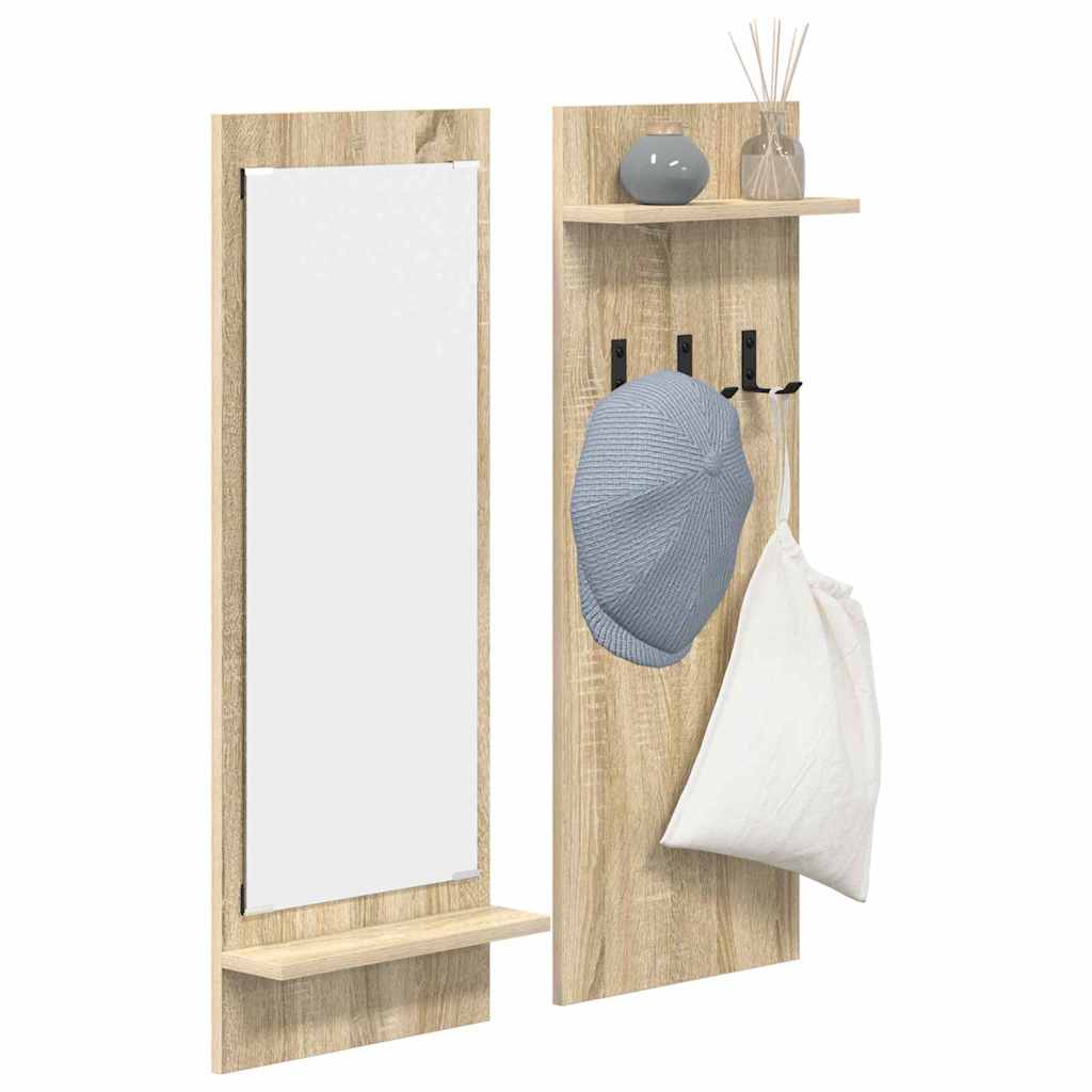 Wall-Mounted Coat Rack with Shelf Sonoma Oak 70 x 10 x 90 cm