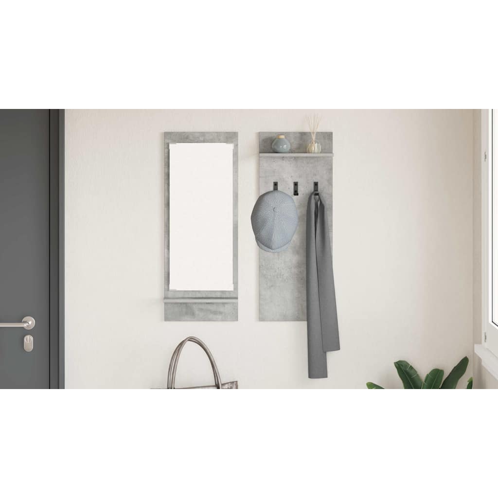Wall-Mounted Coat Rack with Shelf Concrete Grey 70 x 10 x 90 cm