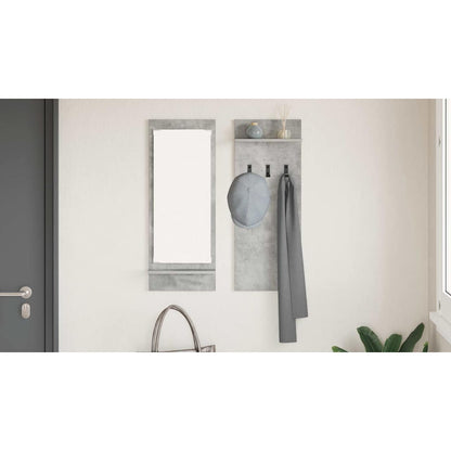 Wall-Mounted Coat Rack with Shelf Concrete Grey 70 x 10 x 90 cm